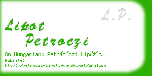 lipot petroczi business card